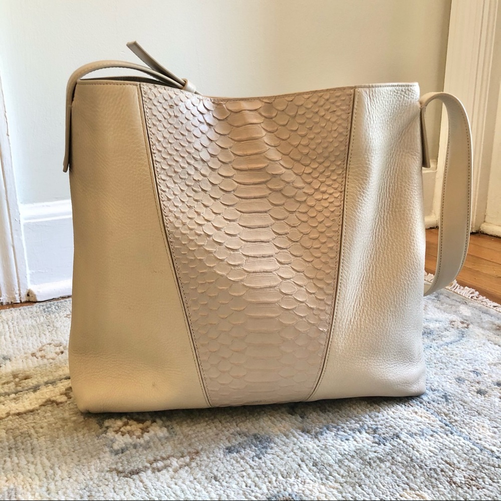 Vince Python Embossed Leather Hobo - Euc - image 4